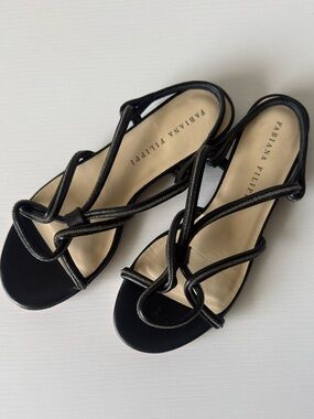 Fabiana Filippi Leather Flat Sandals Size EU 37|US 7 Made in Italy